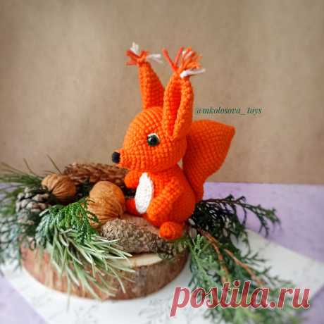 PDF Бельчонок крючком. FREE crochet pattern; Аmigurumi animal patterns. Амигуруми схемы и описания на русском. Вязаные игрушки и поделки своими руками #amimore - белка, маленькая белочка, бельчонок.