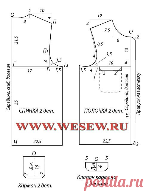 Выкройка детского жилета