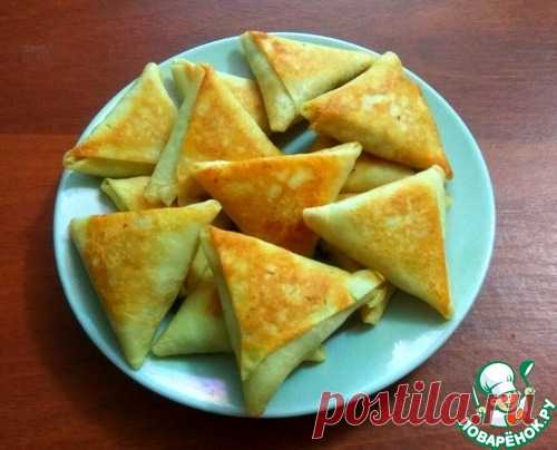 Треугольные блинчики с начинкой 
