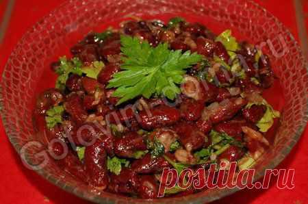 Рецепт: Остренький салатик из красной фасоли