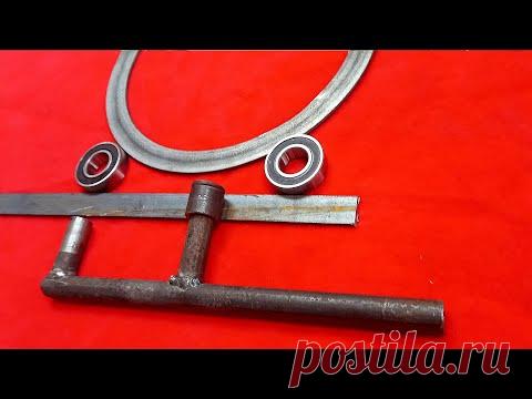 КАК СОГНУТЬ НА РЕБРО? Кольцо ИЗ ПОЛОСЫ на САМОДЕЛКЕ.ХОЛОДНАЯ КОВКА!  Станок!