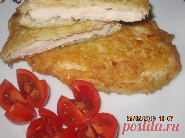 Куриный шницель в картофельном кляре