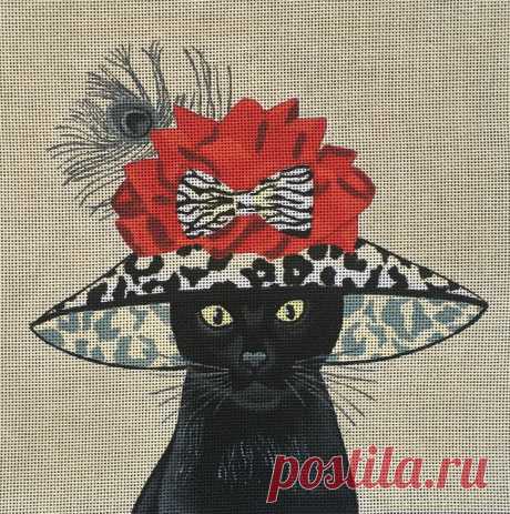 FF-011 Black Cat with Big Hat 9 x 9 18 mesh