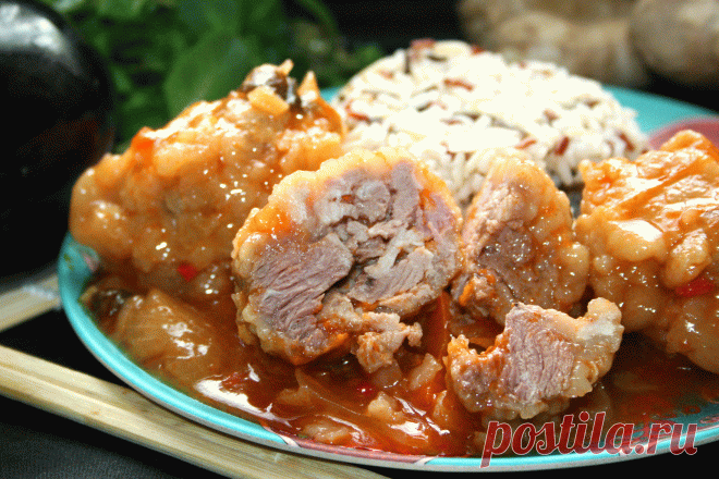 Мясные "шарики" в кисло-сладком соусе