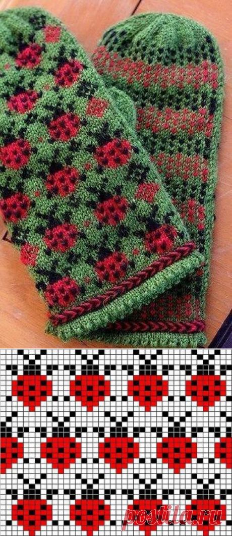 Узор &quot;Божьи коровки&quot;, для вязания/вышивки