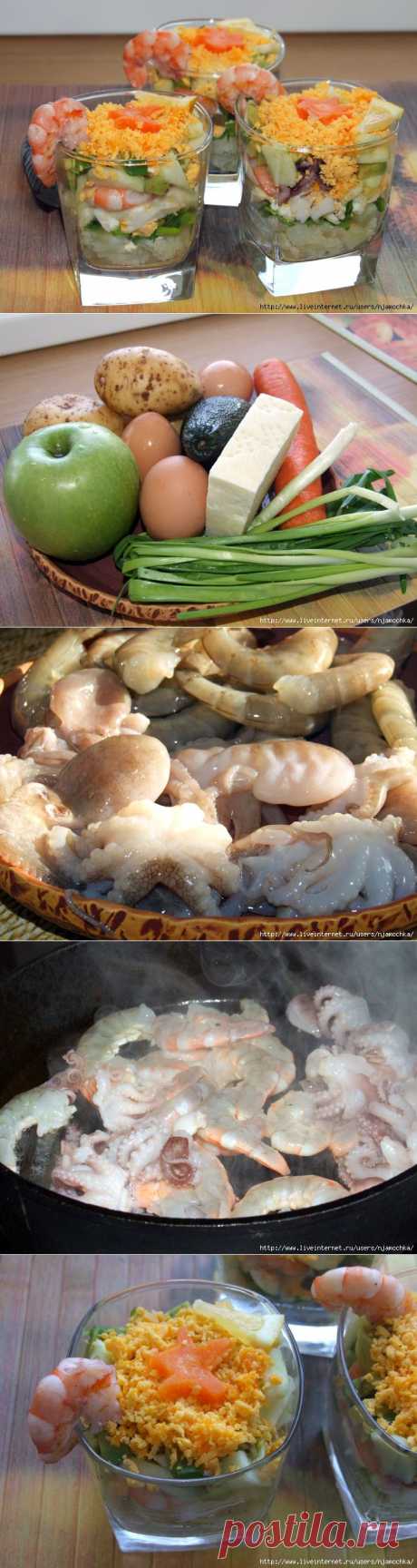 Салат с морепродуктами и домашним лимонным майонезом к 23 февраля .