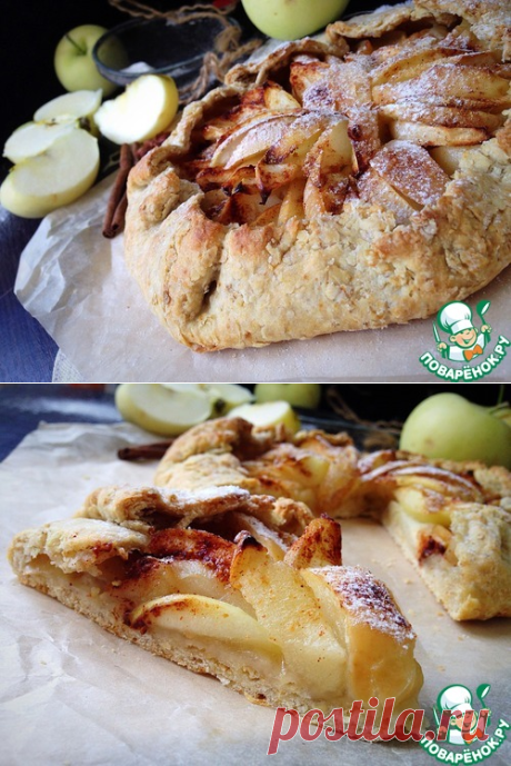 Постная овсяная галета с яблоками - кулинарный рецепт