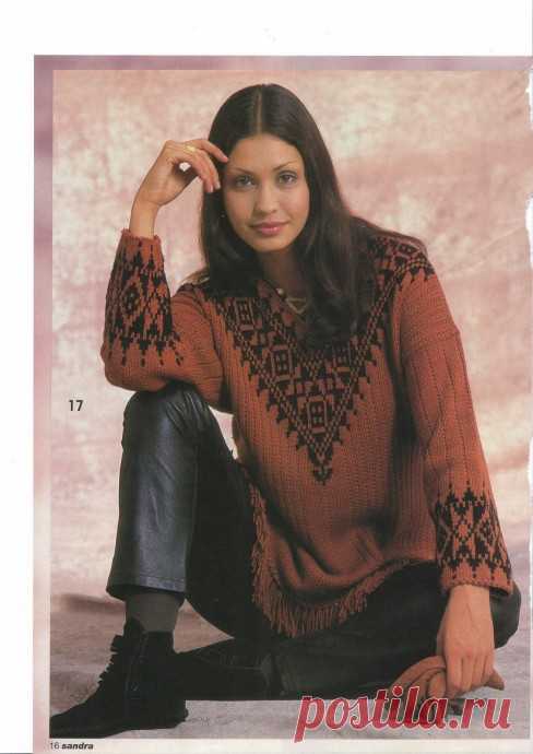 Женский пуловер в этническом стиле