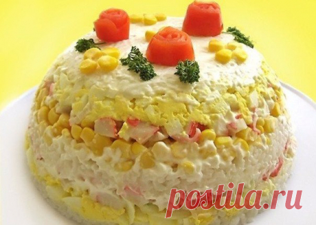 Вкусные салатики с крабовыми палочками: 10 рецептов