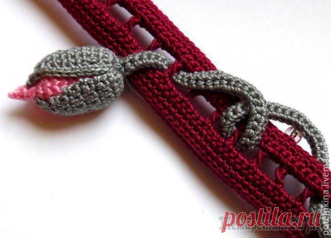 Мастер-класс по вязанию крючком декоративного элемента «Бутон» Для вязания вам потребуется:
2 цвета ниток, толщиной типа 