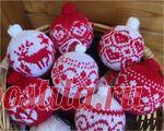Схемы ёлочных шаров спицами🎄
