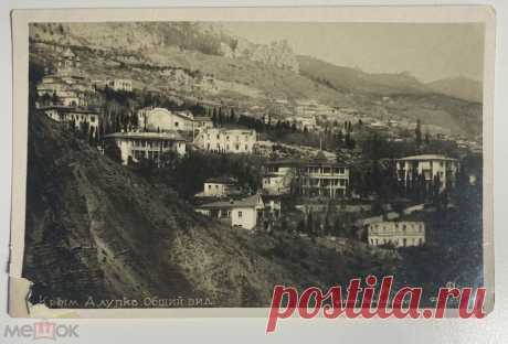 М3414. Фотографическая открытка "Крым. Алупка. Общий вид". Фото Бендицкого. М.: изд. Союзфото, 1936г