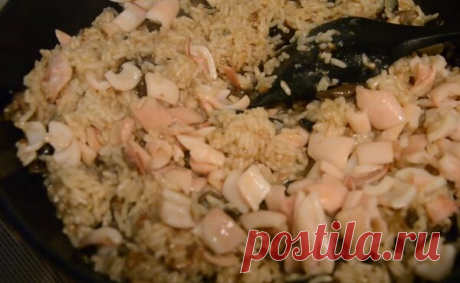 Ризотто с кальмарами - вкуснейшее блюдо для всей семьи на ужин! | Готовим рецепты | Яндекс Дзен