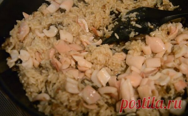Ризотто с кальмарами - вкуснейшее блюдо для всей семьи на ужин! | Готовим рецепты | Яндекс Дзен