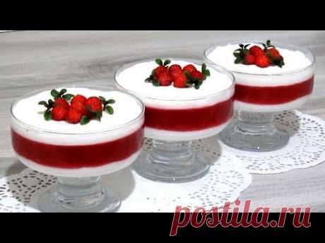 Вкусно - #Десерт &quot;Клубничное Настроение&quot; с Творогом и Клубникой  Домашние #Рецепты