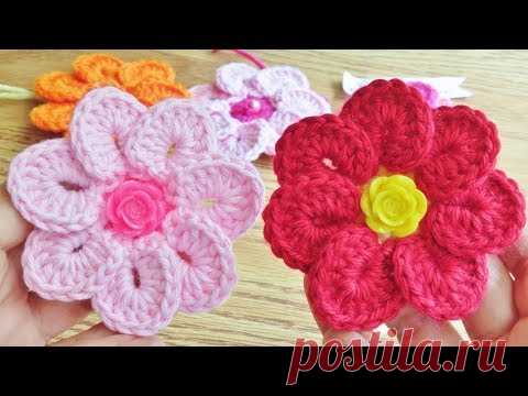 Crochet 7 Petals Flower Easy