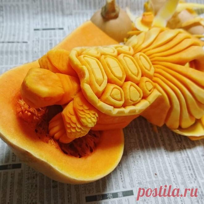 Японский мастер Гаку вырезает головокружительные узоры на фруктах и овощах с помощью техники мукимоно (вряд ли у вас получится повторить этот трюк) — блог туриста Dasha1553 на Туристер.Ру