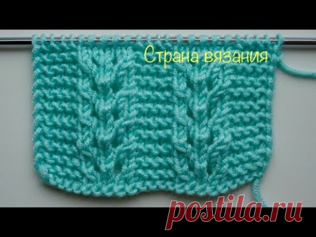 Узоры спицами. Ажурные полосы + платочная вязка. Lace stripes + garter stitch.