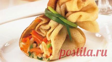 Блинчики, фаршированные овощами. - Рецепты - Доставка пиццы, обедов, суши, питьевой воды домой и в офис, банкет, кейтеринг, организация мероприятий в Петербурге