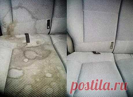 Средство для чистки мебели и салона авто своими руками 
Отличное средство для чистки мебели и пятен в салоне автомобиля, а также очистки домашней мебели! Натуральная химия - делаем своими руками! 
Ингредиенты: 
1 чашка Жидкого мыла 
1 чашка уксуса 
1 чашка Боржоми(или Есентуков или Архыза.) 
Бутылка с распылителем 
Щетка 
Очистить поверхность кресел от мусора и грязи: 
Ингредиенты немного перемешать в бутылке. 
Распылить состав на загрязненные поверхности и оставить на 5-10 мин. Затем взять