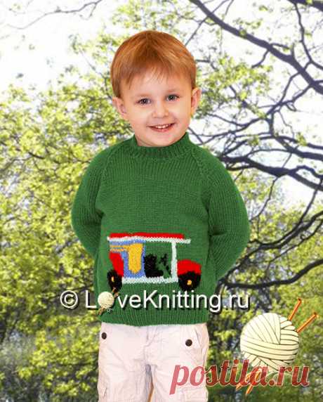 Пуловер с автомобилем | Loveknitting.ru