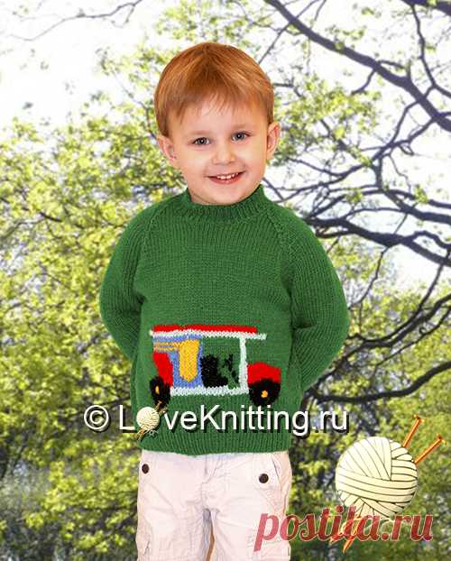 Пуловер с автомобилем | Loveknitting.ru