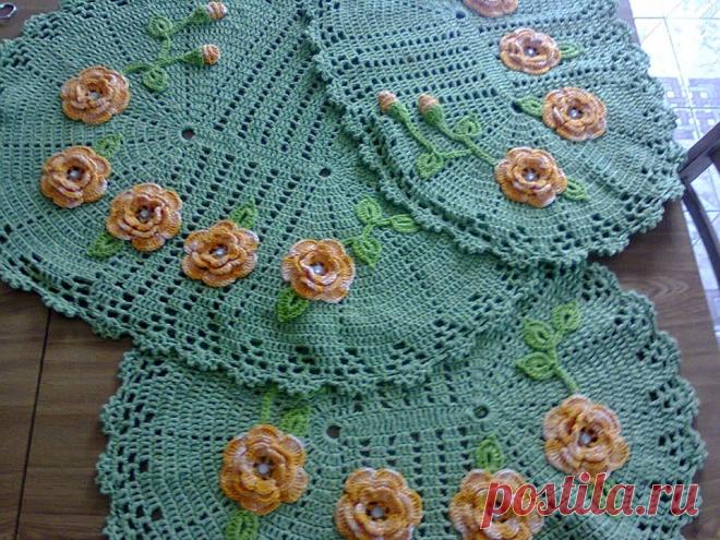 Красивые наборы для туалета крючком - подборка схем - MoyaBerloga