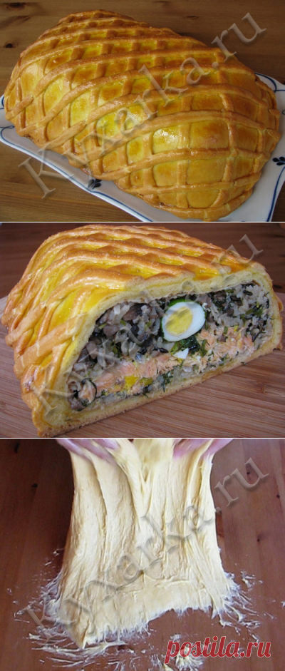 Кухарка: домашняя кухня, видео, кулинария, рецепты, советы, фото| Французская кулебяка с лососем (часть 1)