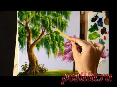How to Paint a Tree with Acrylic Lesson 9