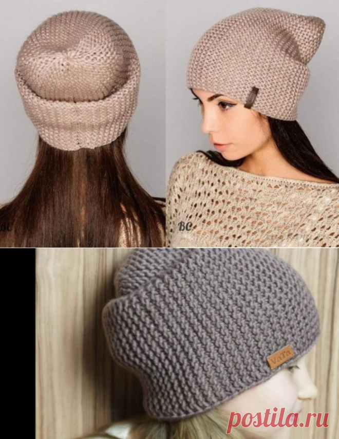 Супер модная в этом сезоне шапка Бини вяжем спицами. Порадуйте себя такой обновой. | Тысяча одна идея