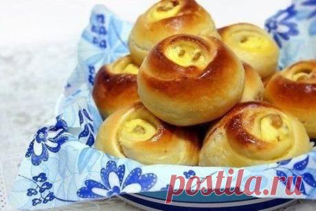 Булочки "Розочки" с творогом - Простые рецепты Овкусе.ру