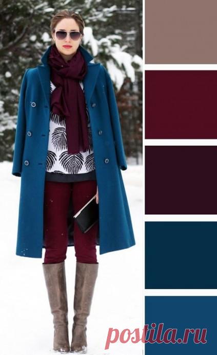 Винный цвет и насыщенный синий