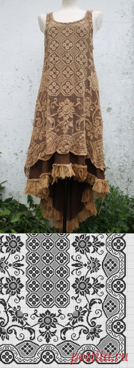 Сарафан в стиле бохо в филейной технике | Handmade24