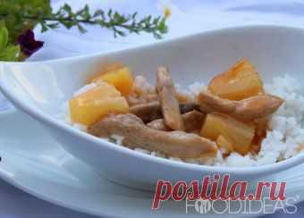 Свинина с ананасами - рецепт приготовления с фото