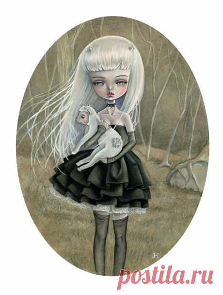 big White Lamb,Black-Sheep