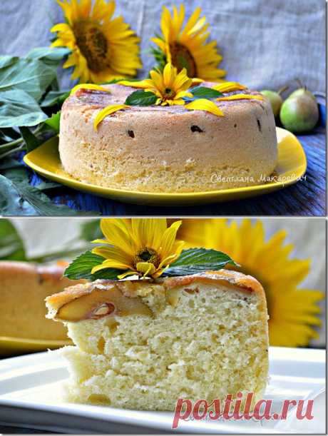 Бисквит с грушами - сама нежность и воздушность!.