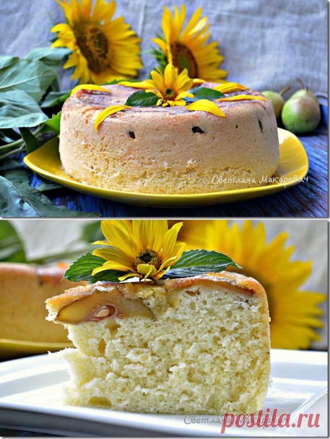 Бисквит с грушами - сама нежность и воздушность!.