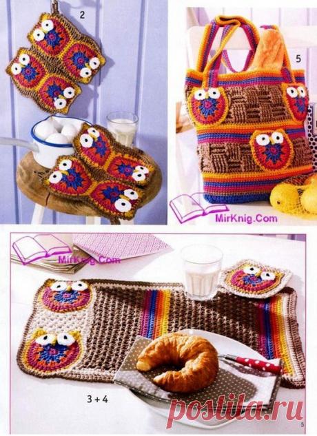 Схемы совы крючком