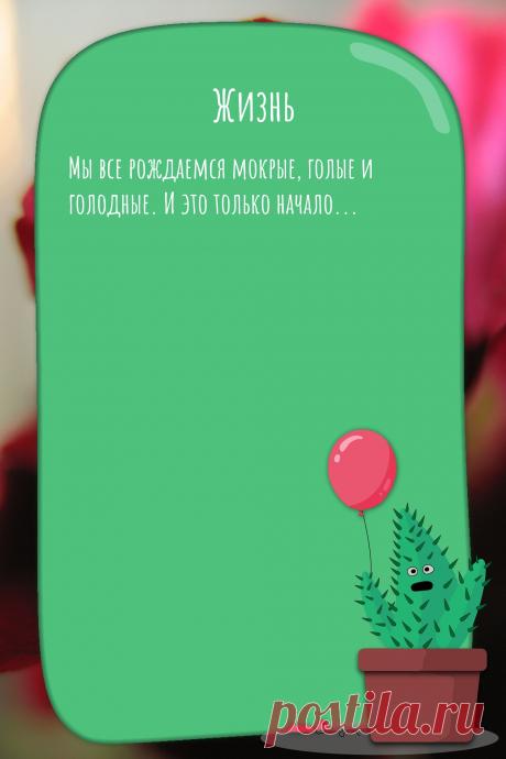 Цитата про «Жизнь» — Мы все рождаемся мокрые, голые и голодные. И это…