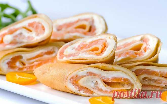 Вкус масленицы! Блинные роллы с творожно-креветочным муссом — Фактор Вкуса