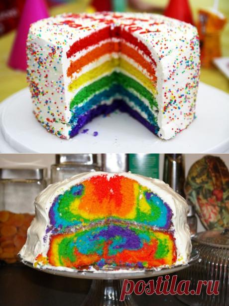 К детскому утреннику: торт «Радуга».
