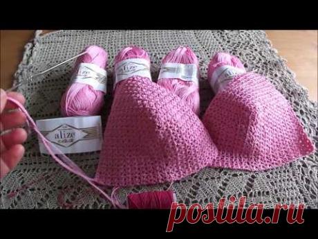 Бралетт связанный крючком, чашечки лифа без швов. Часть 1.