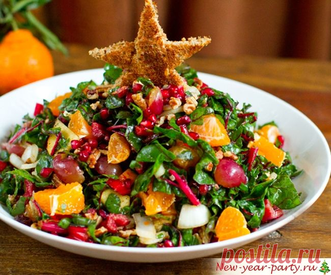 Новогодний салат без майонеза, красивый фото-рецепт