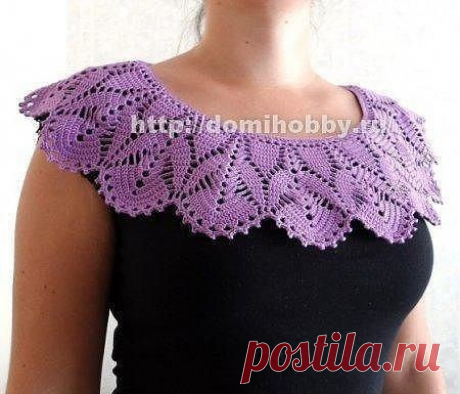Ажурный воротник связанный крючком — Сделай сам, идеи для творчества - DIY Ideas