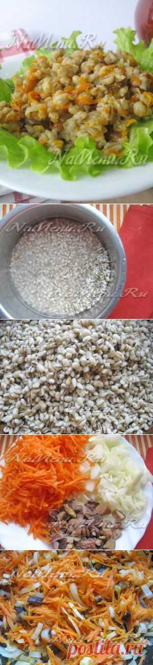 Перловая каша на воде с грибами