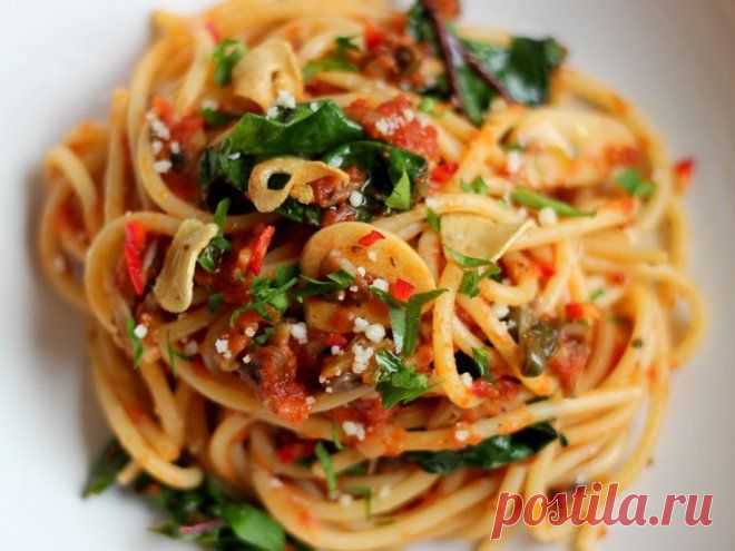 Спагетти с томатами и базиликом в сливочном соусе - рецепт из кино