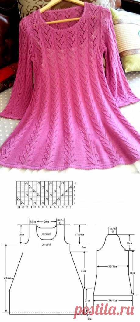 Туника спицами со схемами. Ажурные туники спицами схемы. | Лаборатория домашнего хозяйства