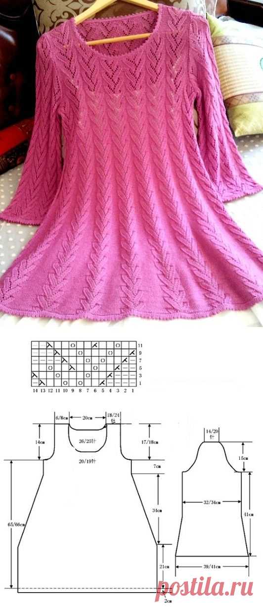 Туника спицами со схемами. Ажурные туники спицами схемы. | Лаборатория домашнего хозяйства