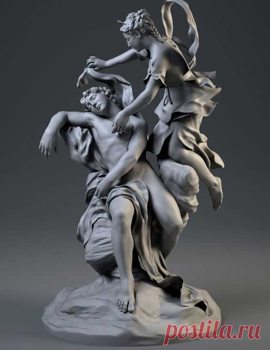 Selene and Endymion. Inspired by Corneille Van Cleve 1704