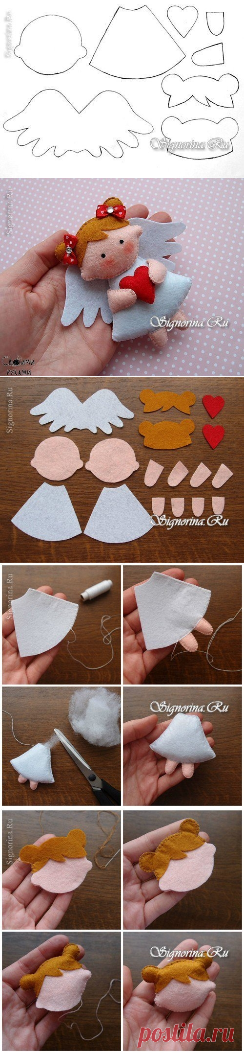 Ангелочек из фетра